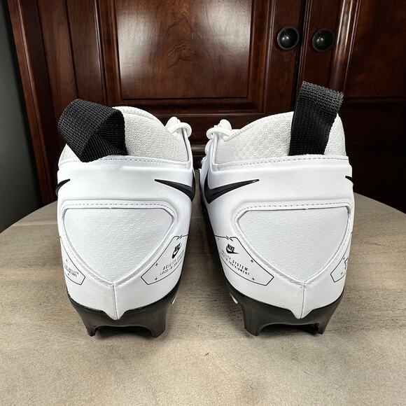 Size 13.5 Nike Alpha Menace Pro 3 White Black Football Cleats DH3292–100 NEW - Picture 7 of 13